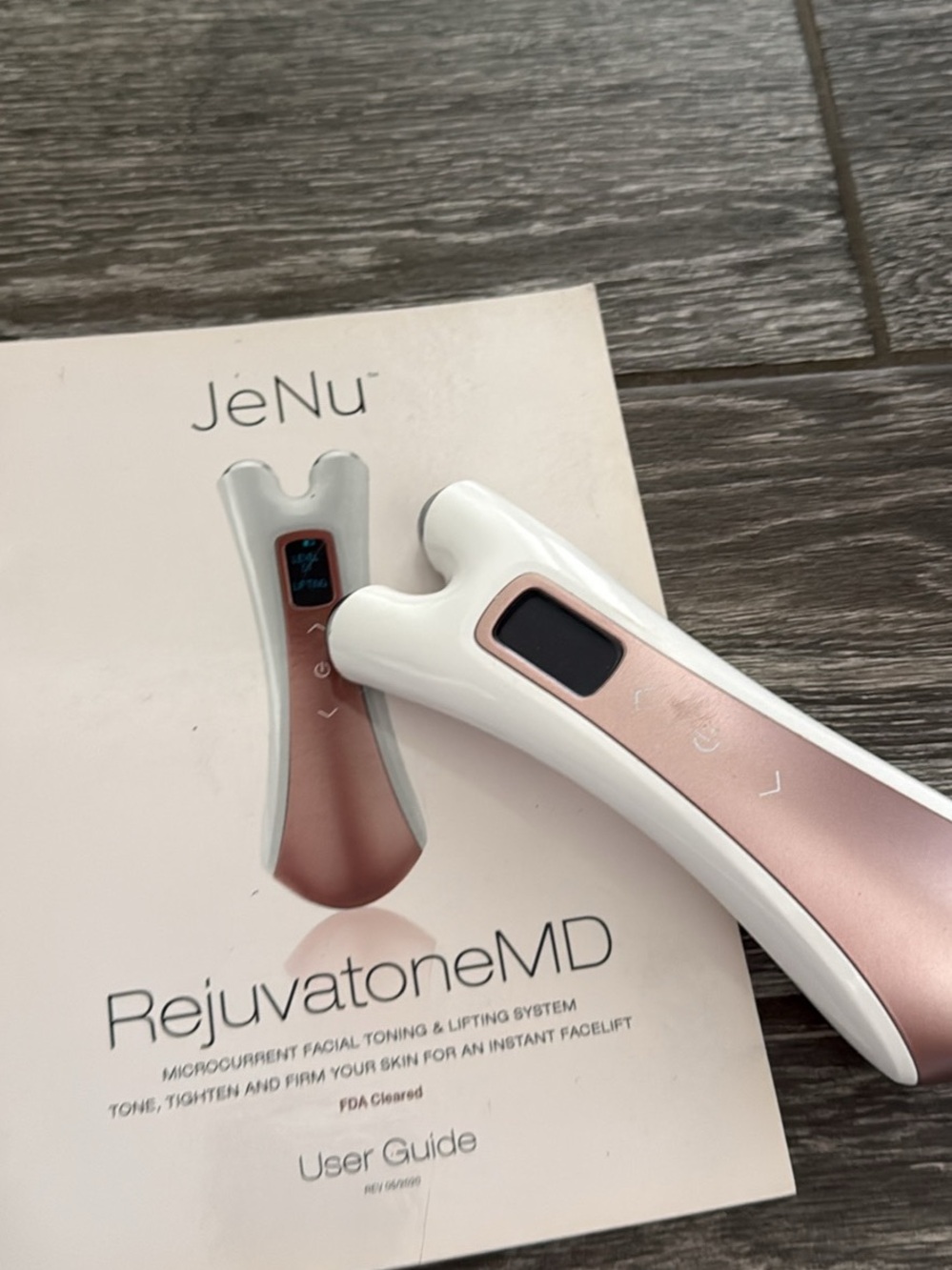 JeNu RejuvatoneMD Facial Toning Device - White & Rose Gold